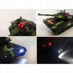 Kruzzel Elemes távirányítós zöld tank LED és hangok