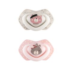 Canpol babies Szimmetrikus szilikon cumi készlet 18m+ Bonjour Paris rózsaszínű