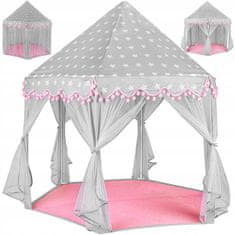 Kruzzel Palota sátor gyerekeknek 140 cm szürke-rózsaszín