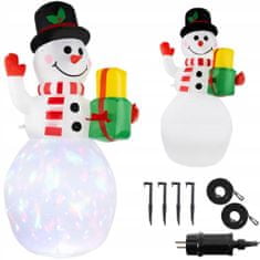 Malatec LED RGB felfújható hóember 155cm + projektor és kompresszor