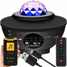 Malatec LED RGB csillag projektor és USB bluetooth hangszóró
