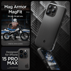 Spigen Apple iPhone 15 Pro Max ütésálló hátlap - Mag Armor MagSafe - fekete (SP749466)