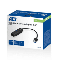 ACT AC1510 csatlakozó átlakító SATA USB A típus Fekete (AC1510)