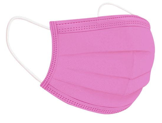 Safelab 10x gyerekvédő maszk higiénikus - 3 rétegű rózsaszín, cipzáras táskában