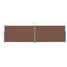 Vidaxl barna behúzható oldalsó napellenző 160 x 600 cm (143681)