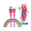 USB - USB Type-C adat- és töltőkábel 1,2 m-es vezetékkel - Rainbow -5V/2,1A (SE094179)