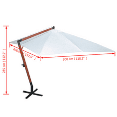 fehér napernyő 300 x 400 cm