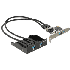 DELOCK 2+2x USB 3.0 bővítő kártya PCIe + front panel (61893) (61893)