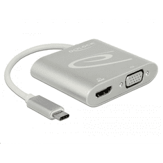 DELOCK USB Type-C (DP alternatív mód) > 1 db HDMI + 1 db VGA csatlakozó (87705) (87705)