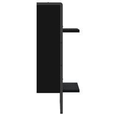Vidaxl fekete fali polc rúddal 30x25x65 cm (836298)