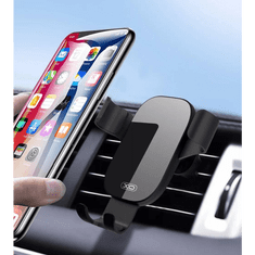 XO univerzális szellőzőrácsba illeszthető autós tartó - C37 Car Gravity Phone Stand - fekete/ezüst (XO866397)