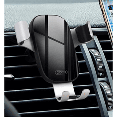 XO univerzális szellőzőrácsba illeszthető autós tartó - C37 Car Gravity Phone Stand - fekete/ezüst (XO866397)