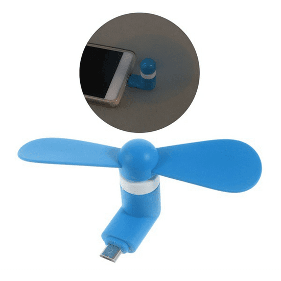 gigapack Hordozható ventillátor (mobiltelefonhoz csatlakoztatható, microUSB, OTG) KÉK (5996457638444)
