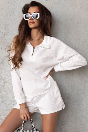 OMG! Női cipzáras pulóver Kahelat fehér