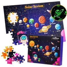 Aga4Kids Dětské svítící puzzle Sluneční soustava 100 dílků