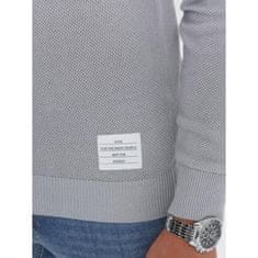 OMBRE Férfi texturált, nyakig érő pulóver V5 OM-SWSW-0104 világosszürke MDN124121 L