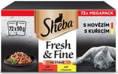 Sheba Fresh & Fine alutasakok macskáknak, exkluzív keverék mártásban 72x50 g
