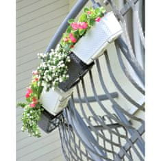 botle Doboz korlátra erkély teraszra virágcserép rattan utánzat 49.2 cm antracit