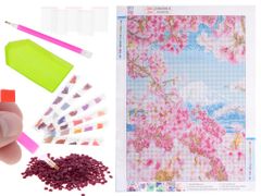 WOWO 5D gyémánt hímzőkészlet - Cseresznyevirág mozaik