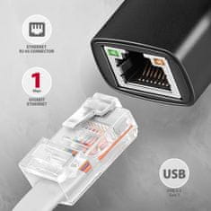AXAGON ADE-ARC, USB-C 3.2 Gen 1 - Gigabit Ethernet hálózati kártya, Realtek 8153, automatikus telepítés