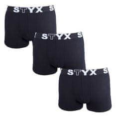 Styx 3PACK férfi boxeralsó sport gumi túlméretezett fekete (3R960) - méret XXXL