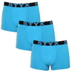 Styx 3PACK Férfi boxeralsó sport gumi világoskék (3G1169) - méret L