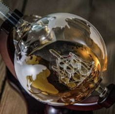 BigBuy Földgömb alakú whiskey-s üveg 2 pohárral és hűtő kockákkal (BB-22553)