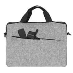 BigBuy 12-14" méretű vállra akasztható laptop táska levehető pánttal - szürke (BB-22672)