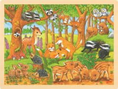 Goki Fa kirakós állatok az erdőben 48 db