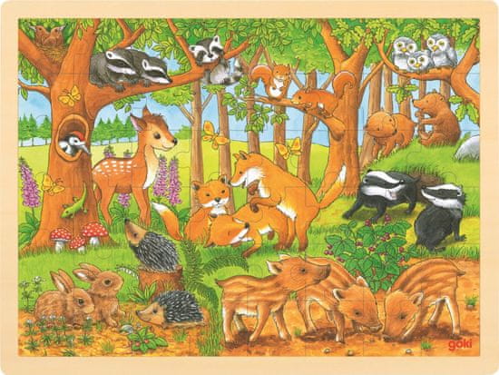 Goki Fa kirakós állatok az erdőben 48 db