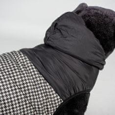 Duvo+ téli kabát kapucnival kutyáknak XL 70cm pepita mintás