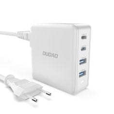 DUDAO A100EU GaN hálózati töltő adapter 2x USB-C / 2x USB 100W, fehér