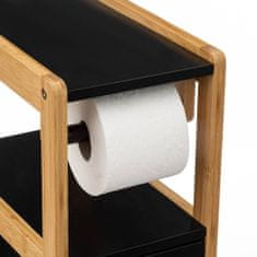 Northix WC-papírtartó szekrény - Tárolóval - Fekete 
