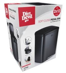 Dirt Devil Hulladékgyűjtő szelektív hulladékgyűjtő 2 x 12 l csendes záródás feketeED-249507