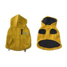 Duvo+ stílusos kabát kapucnival kutyáknak S 40cm sárga