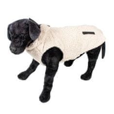 Duvo+ téli kabát kutyáknak bárányszőrből L 60cm fehér/fekete