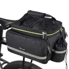 Dollcini kiválóság kerékpártáska, kerékpár utazótáska csomagtartó, hátsó ülés, vízálló, fekete/Zöld