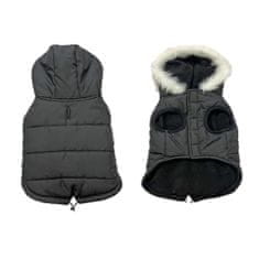Duvo+ téli kabát kapucnival kutyáknak XS 30cm fekete