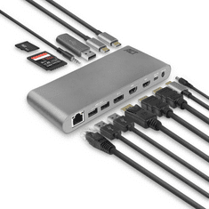 ACT AC7047 dokkoló állomás és port replikátor Vezetékes USB 3.2 Gen 1 (3.1 Gen 1) Type-C Szürke (AC7047)