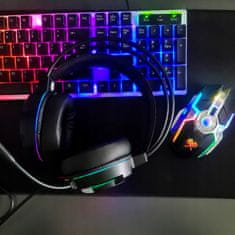 Malatec PRO LED RGB gaming headset 5.1 mikrofon USB AUX + adapterrel
