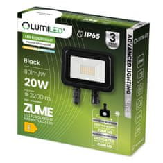 LUMILED Reflektor LED spotlámpa mozgásérzékelővel ZUME 20W 2200lm 4000K IP65