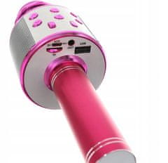 WSTER WS-858 Karaoke bluetooth mikrofon sötét rózsaszín