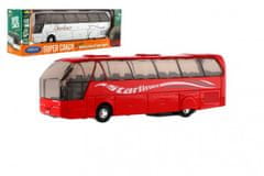 Welly Super Coach fém/műanyag 19cm-es visszahúzható busz 2 színben