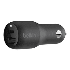 Belkin Boost Charge 30W USB-C PD + USB-A autós töltő fekete (F7U100btBLK) (F7U100btBLK)