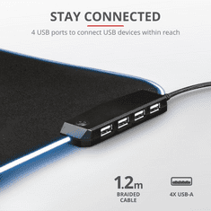 Trust GXT 765 Glide-Flex RGB egérpad USB Hubbal fekete (23646) (trust23646)