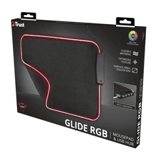 Trust GXT 765 Glide-Flex RGB egérpad USB Hubbal fekete (23646) (trust23646)