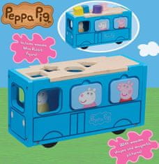 Character Peppa Malac fa puzzle iskolabusz