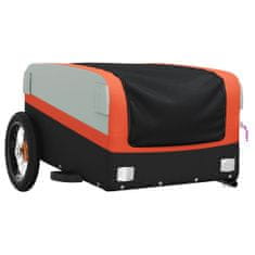 Vidaxl fekete-narancssárga vas kerékpár-utánfutó 30 kg 94033