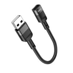 TKG Adapter: HOCO U107 - USB (apa) / Type-C (USB-C) szövetkábel fekete, 10cm OTG