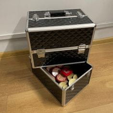 BigBuy Prémium minőségű 3 rekeszes kozmetikai tároló - óriás sminkes bőrönd - 42,5 x 35 x 24,5 cm (BB-22529)